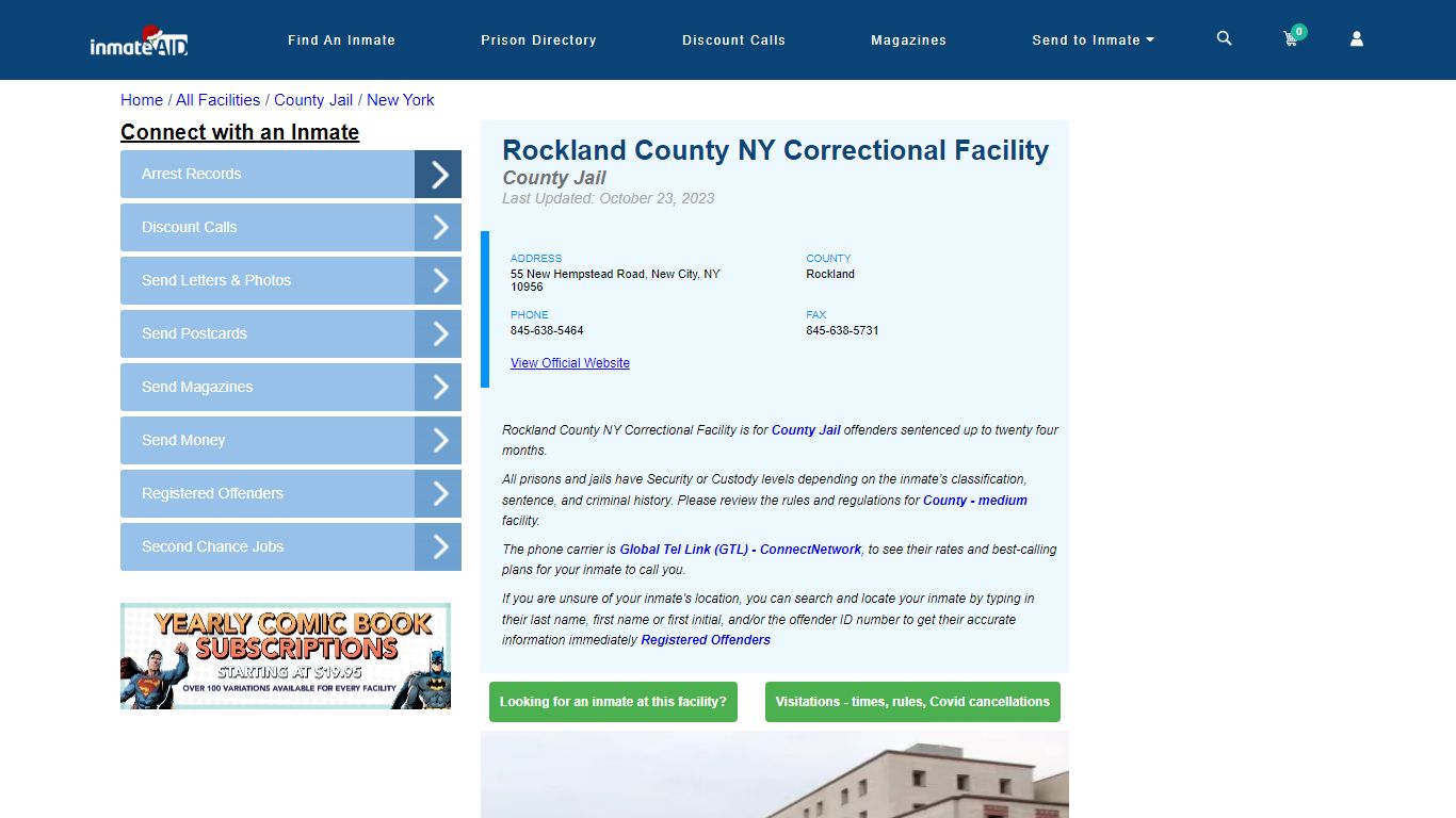 Rockland County NY Correctional Facility - Inmate Locator - New City, NY